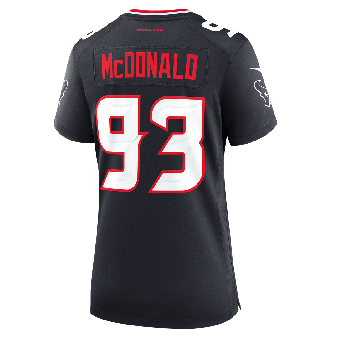 Kayden McDonald Houston Texans Nike Women's Team Game Official Jersey - Navy