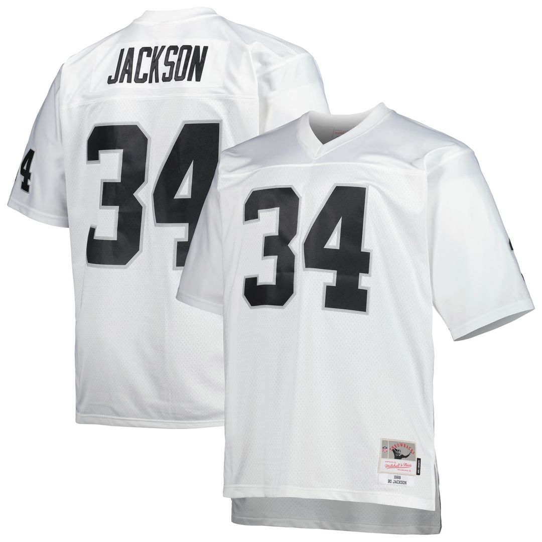 Bo Jackson Las Vegas Raiders Mitchell & Ness Big & Tall 1988 Retired Player Replica Official Jersey - White