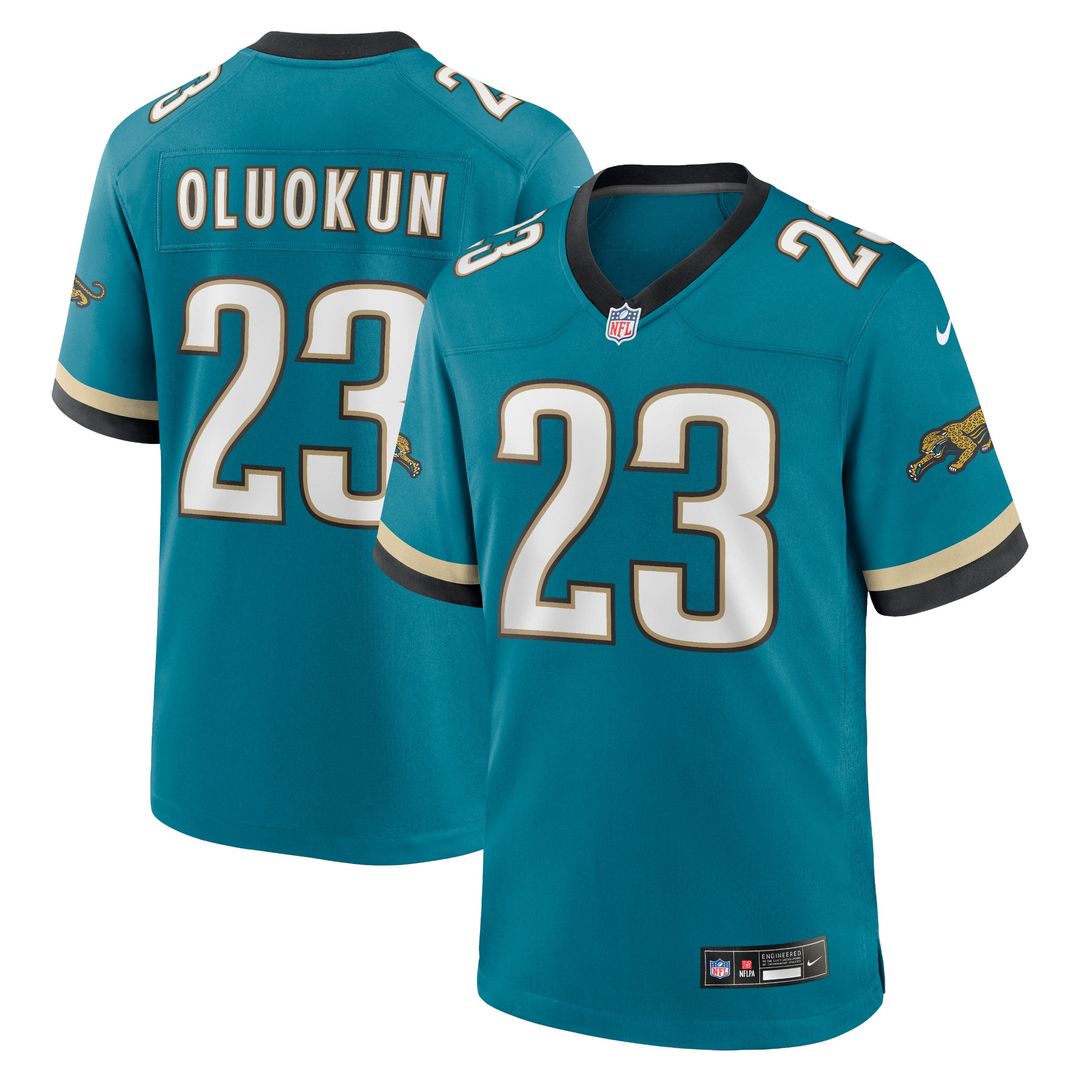 Foye Oluokun Jacksonville Jaguars Nike Prowler Throwback Player Game Official Jersey - Teal