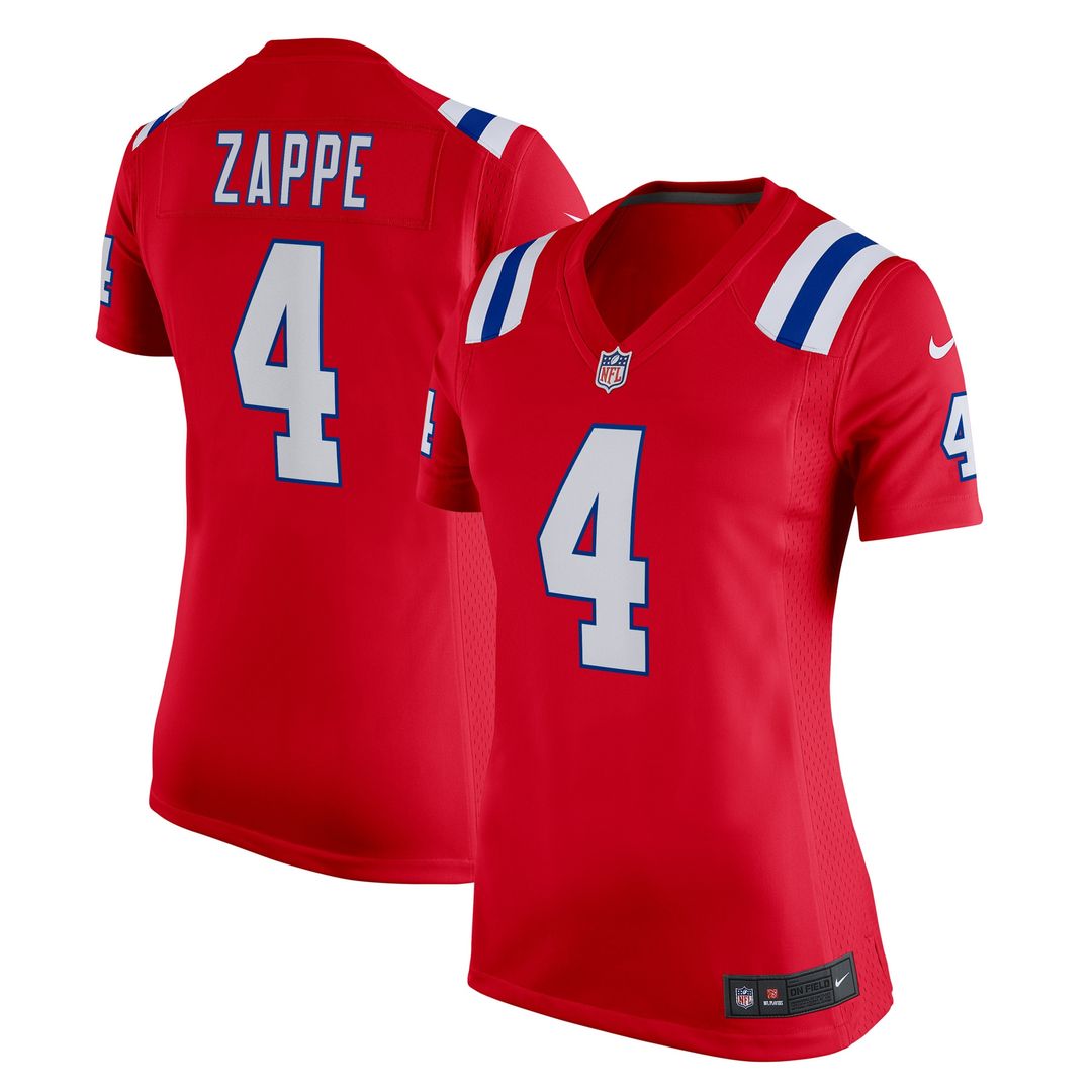 Bailey Zappe New England Patriots Nike Women's  Team Game Official Jersey - Red