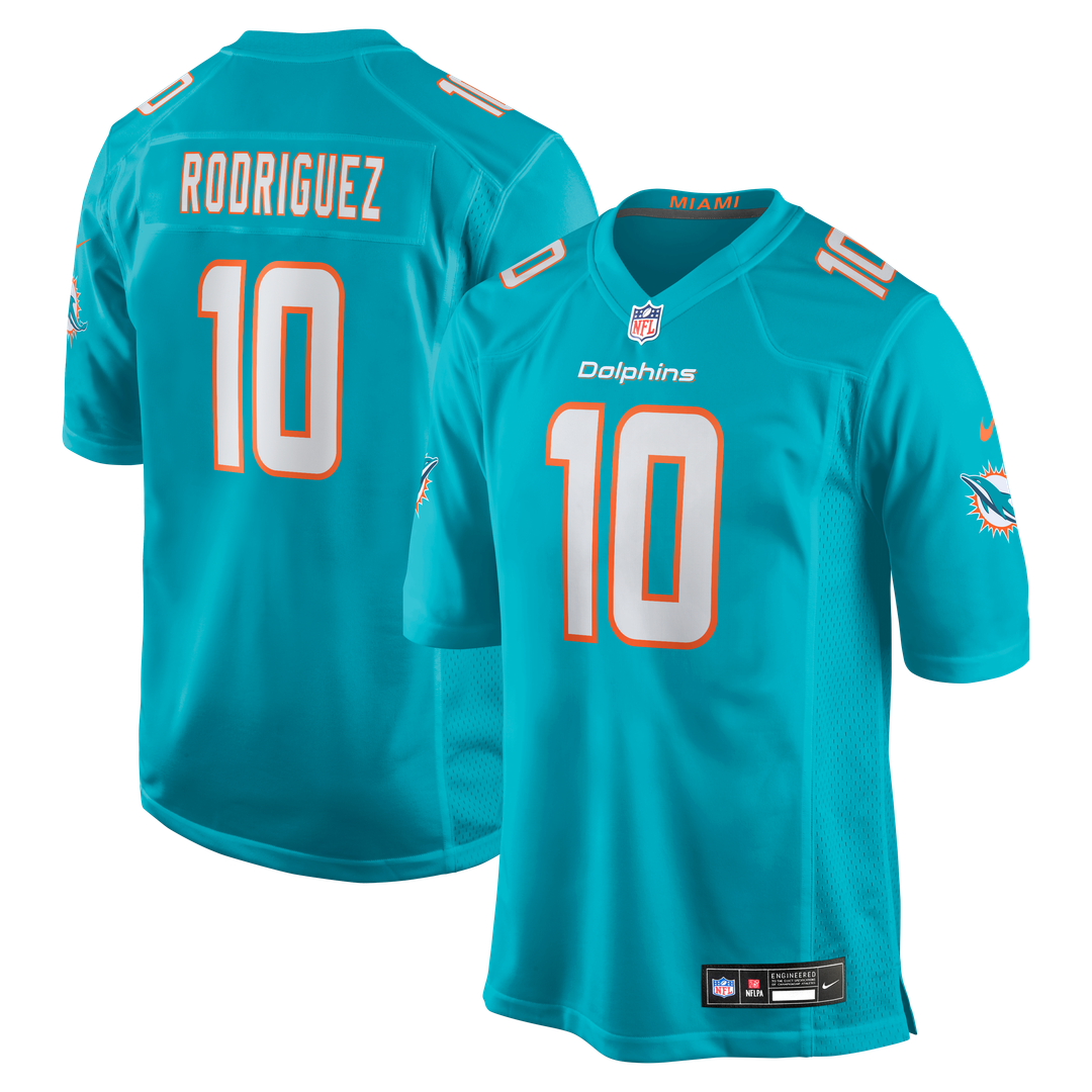 Jacob Rodriguez Miami Dolphins Nike Game Official Jersey - Aqua