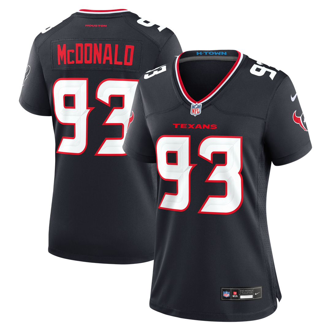 Kayden McDonald Houston Texans Nike Women's Team Game Official Jersey -  Navy