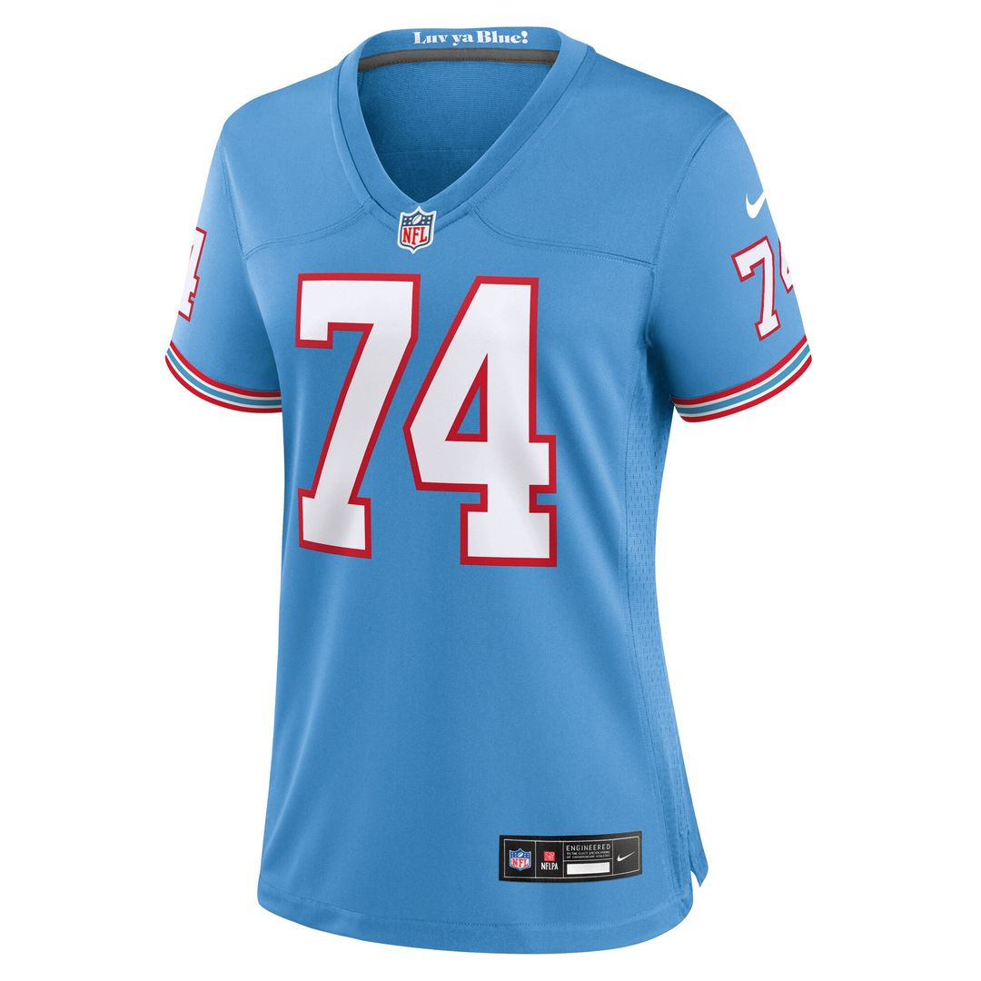 Bruce Matthews Tennessee Titans Nike Women's Oilers Throwback Retired Player Game Official Jersey - Light Blue