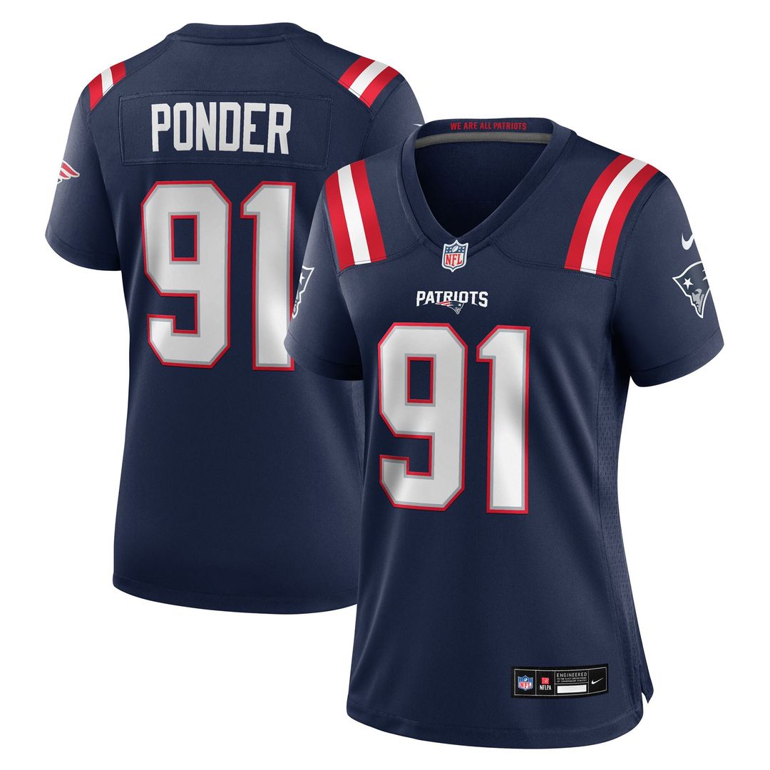 Elijah Ponder New England Patriots Nike Women's Team Game Official Jersey -  Navy