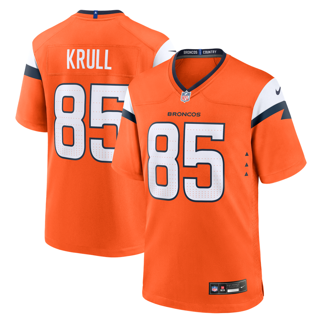 Lucas Krull Denver Broncos Nike Team Game Official Jersey -  Orange