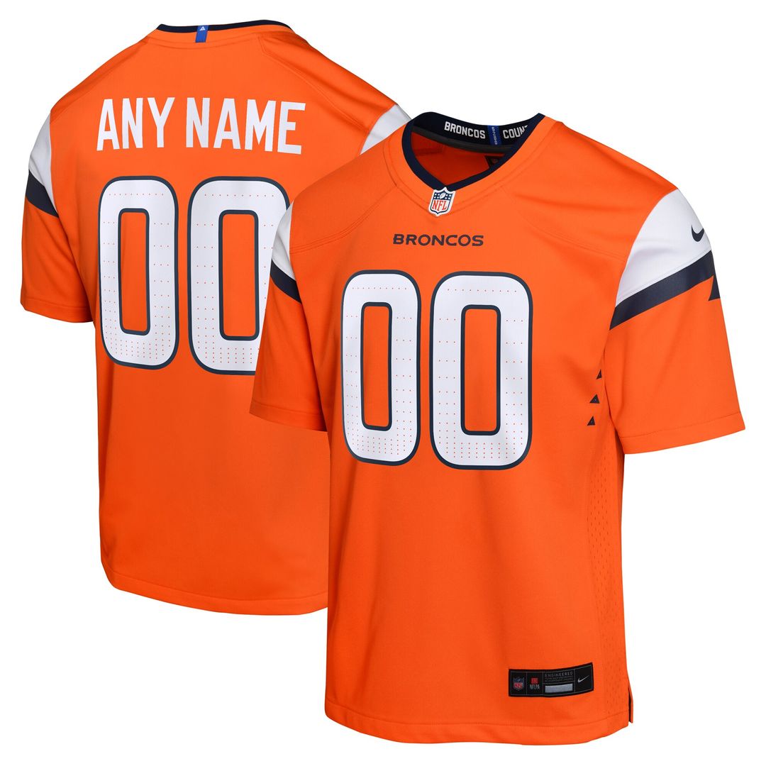 Denver Broncos Nike Youth Team Custom Game Official Jersey - Orange