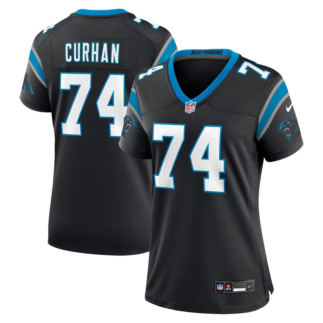 Jake Curhan Carolina Panthers Nike Women's Team Game Official Jersey -  Black