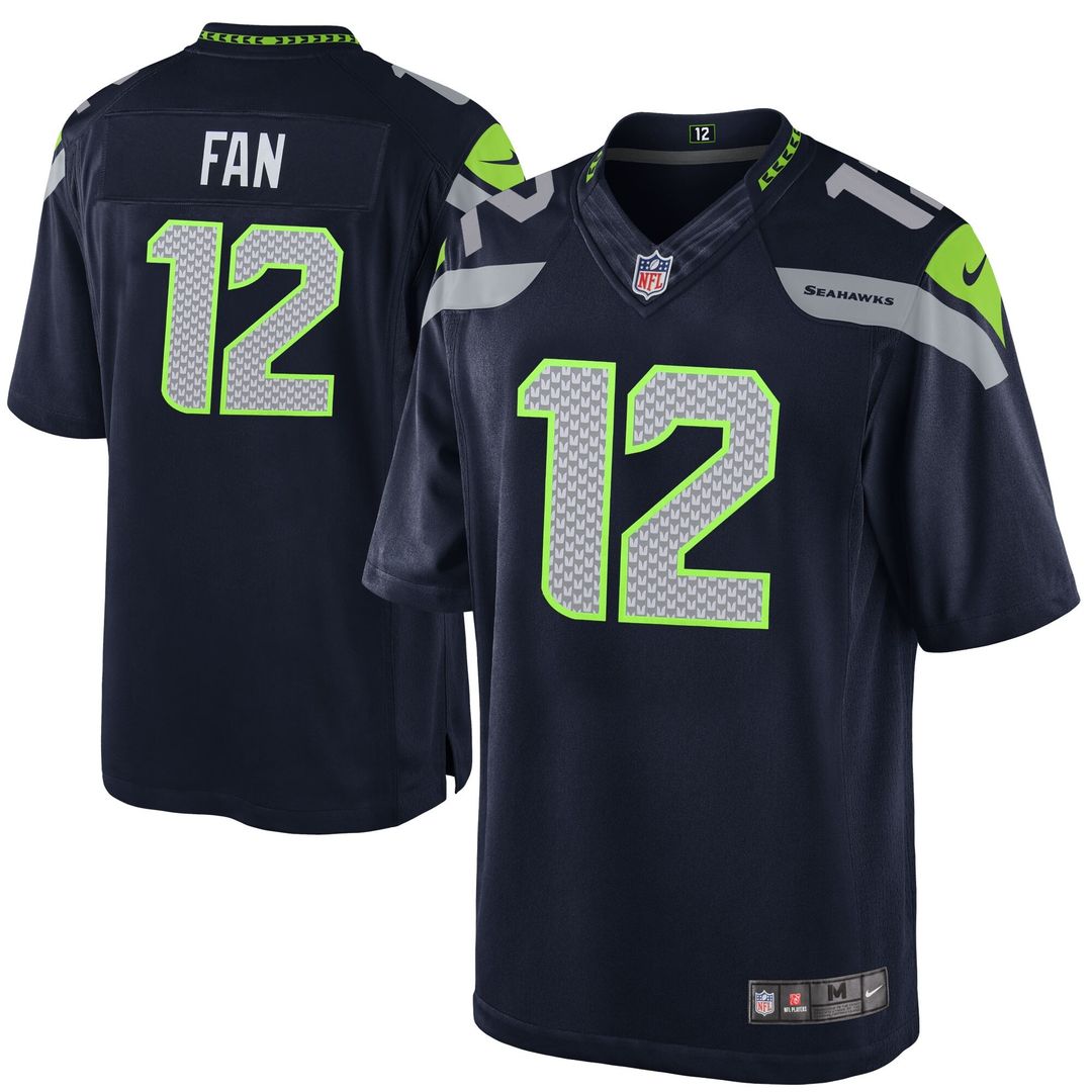 12th Fan Seattle Seahawks Nike Youth Game Official Jersey - College Navy