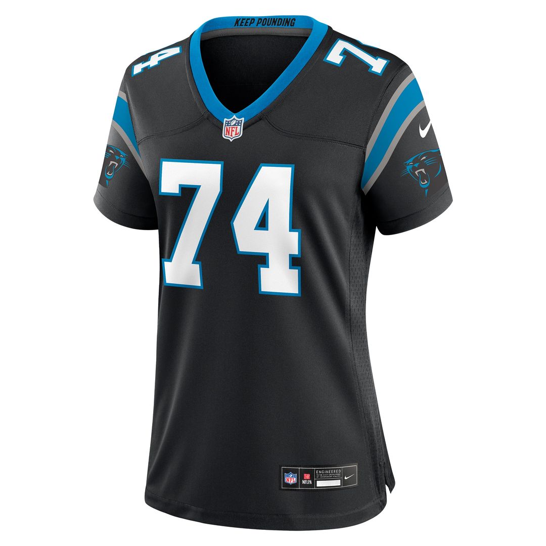 Jake Curhan Carolina Panthers Nike Women's Team Game Official Jersey -  Black