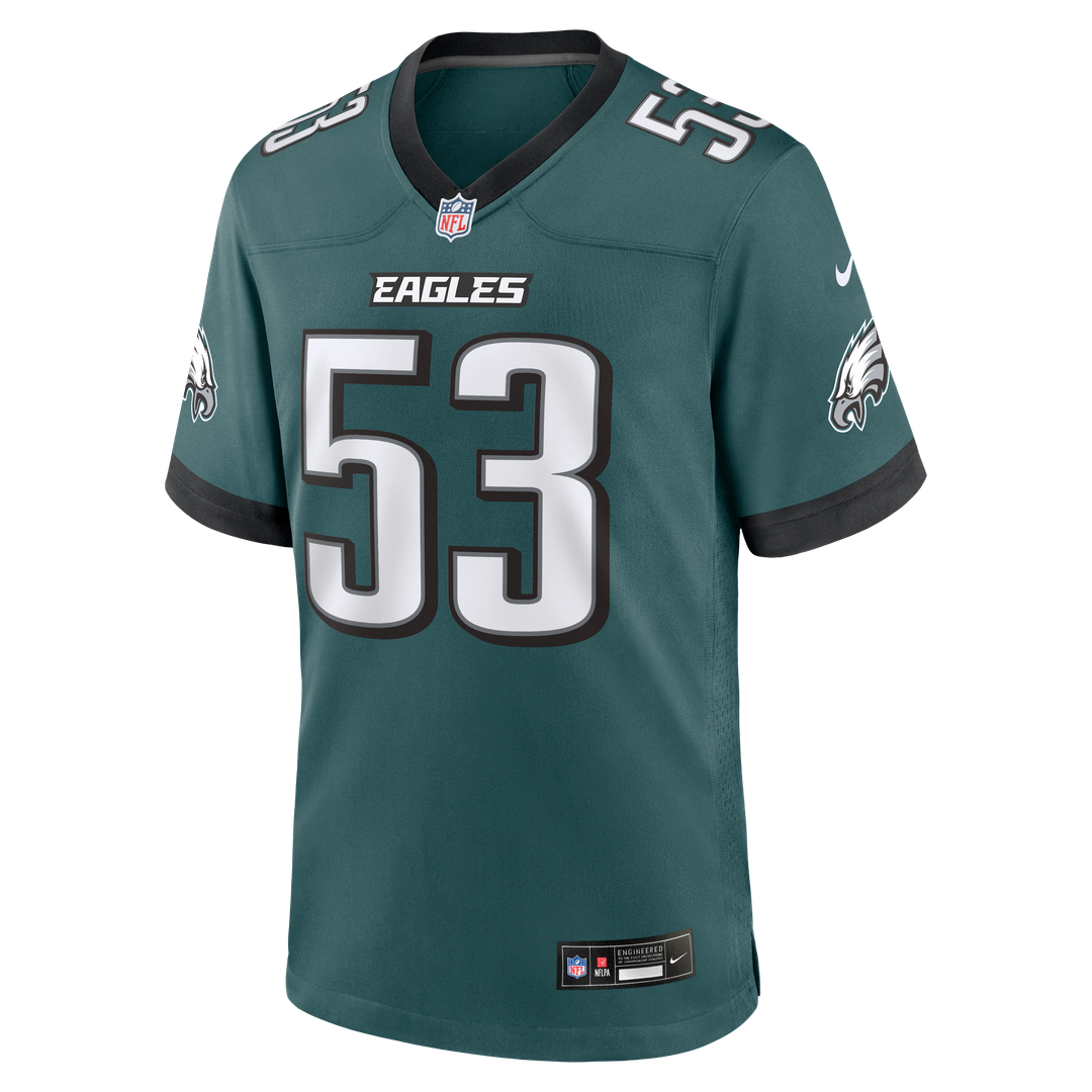 Zack Baun Philadelphia Eagles Nike Team Game Official Jersey -  Midnight Green