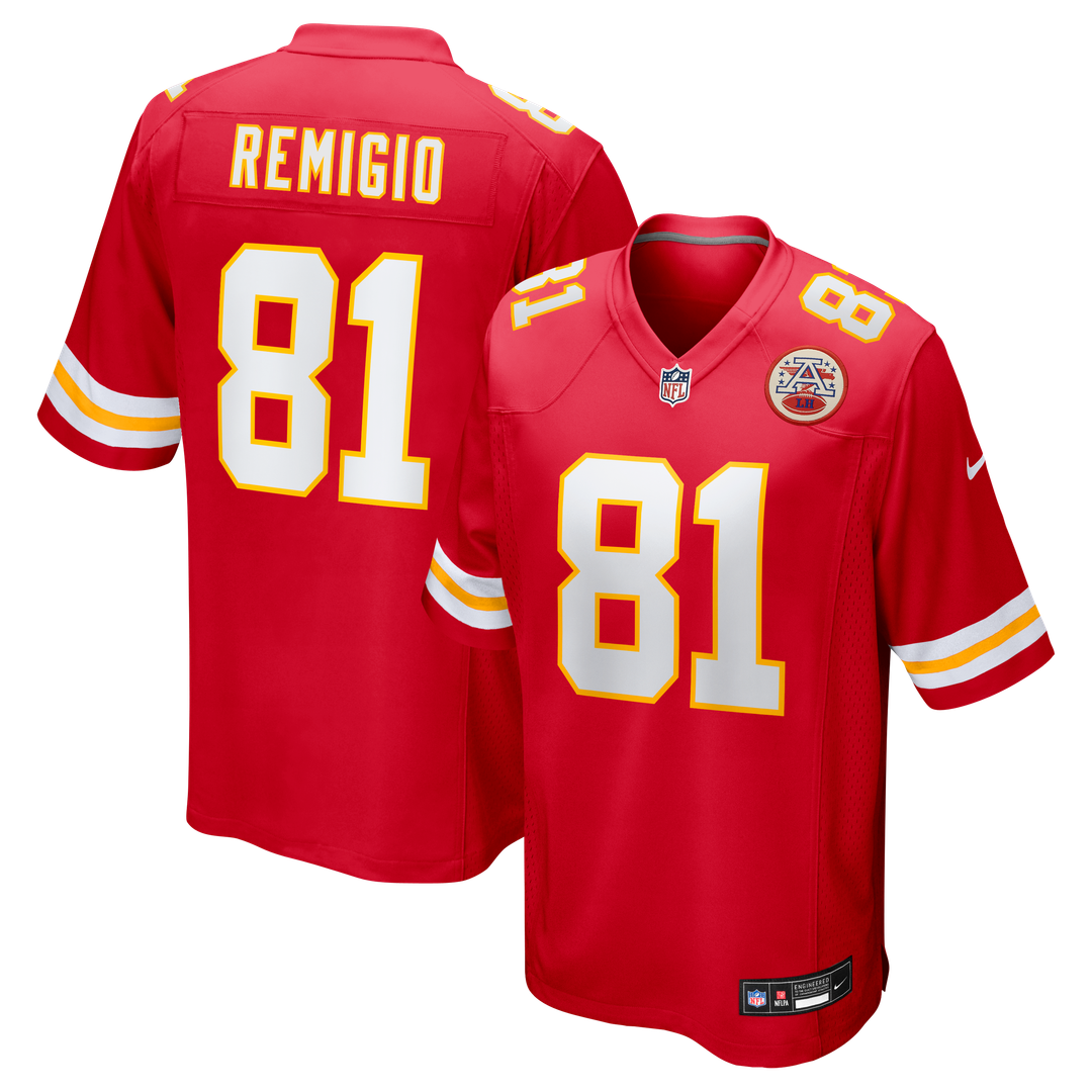 Nikko Remigio Kansas City Chiefs Nike Team Game Official Jersey -  Red